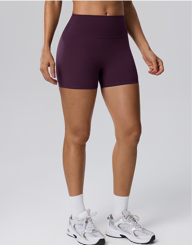 women's fitness shorts purple color