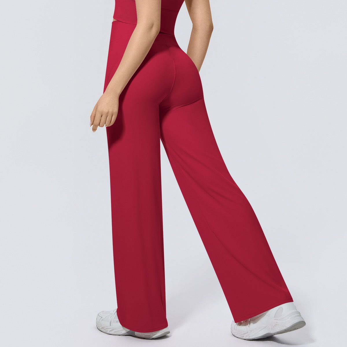 womens flowy athletic pants with elastic waist