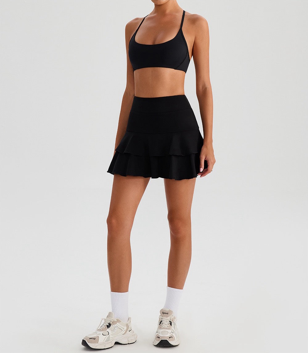 women's gym skirt black