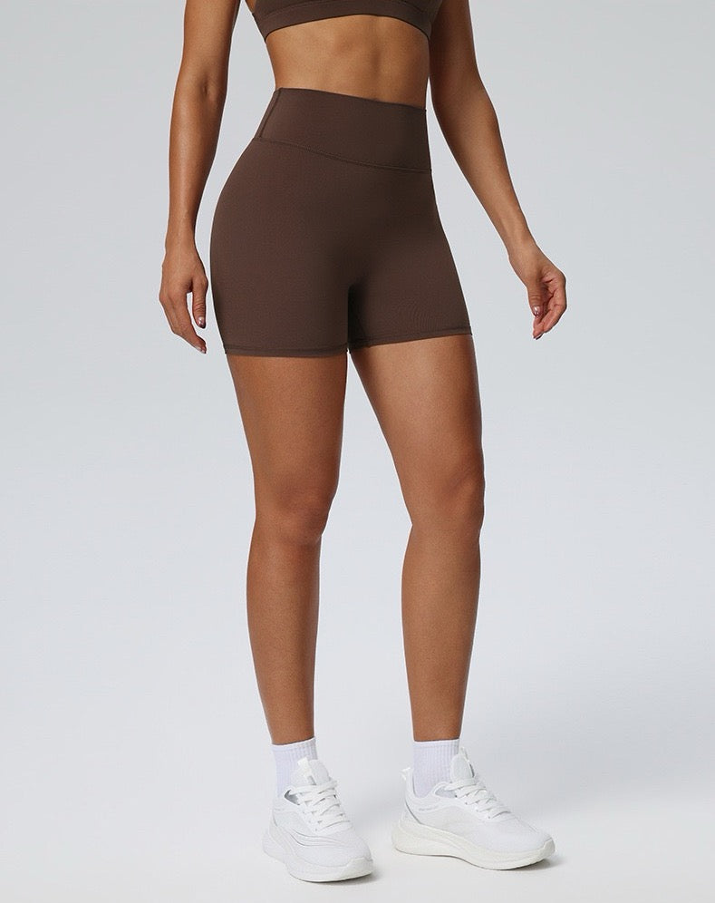 women's lifting shorts brown color