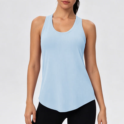 women’s lightweight workout tank top blue color