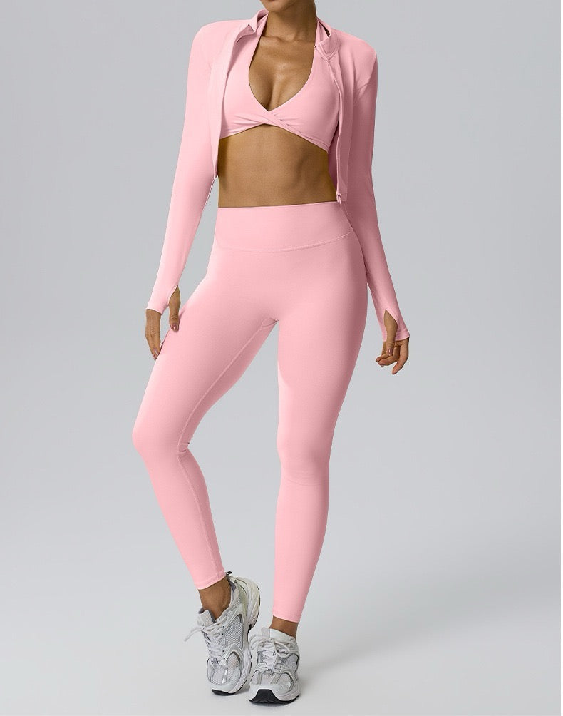 women's pink lightweight zip up workout jacket