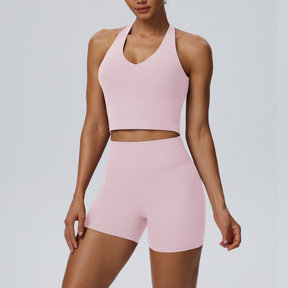 women's matching workout set pink