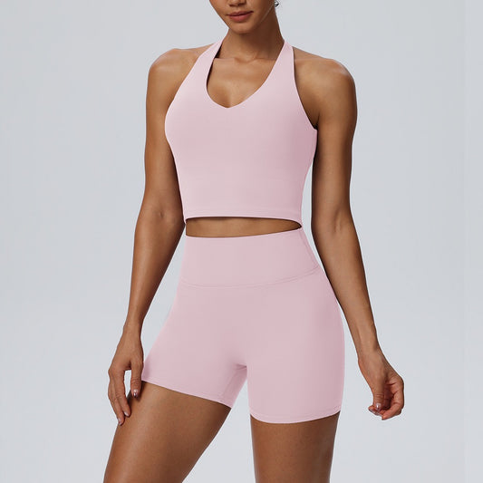 women's matching workout set pink
