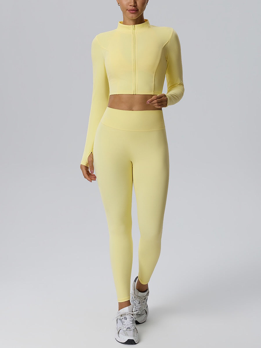 women's mock neck cropped sports jacket