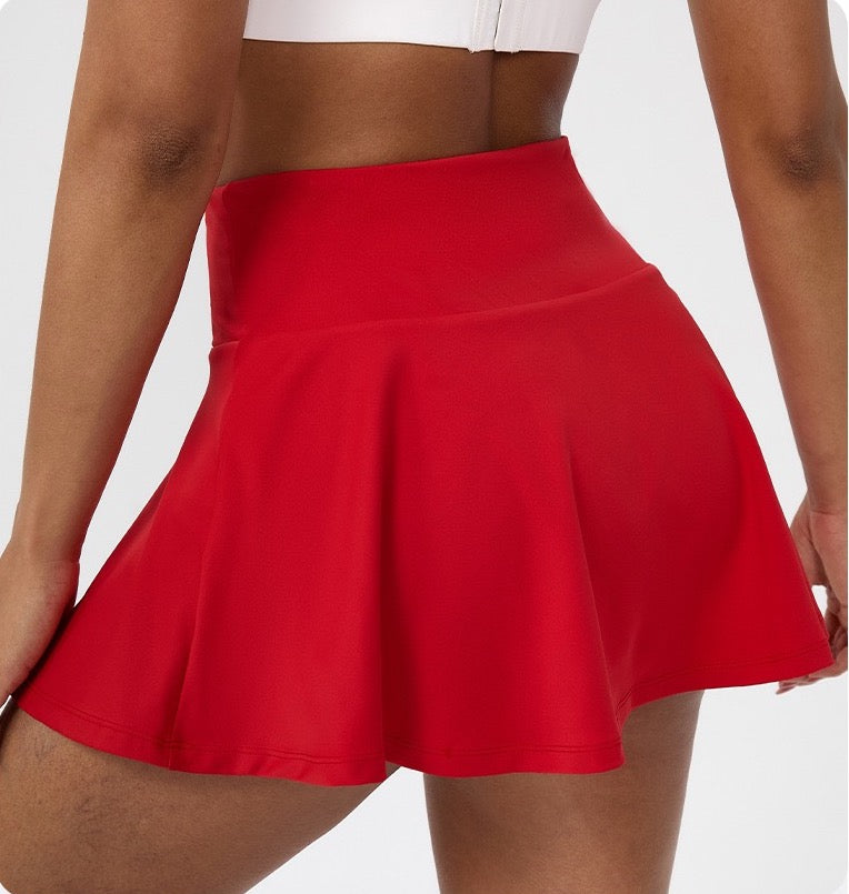 womens performance skort red colour