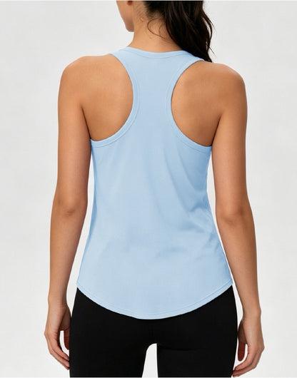 women’s racerback gym tank top blue