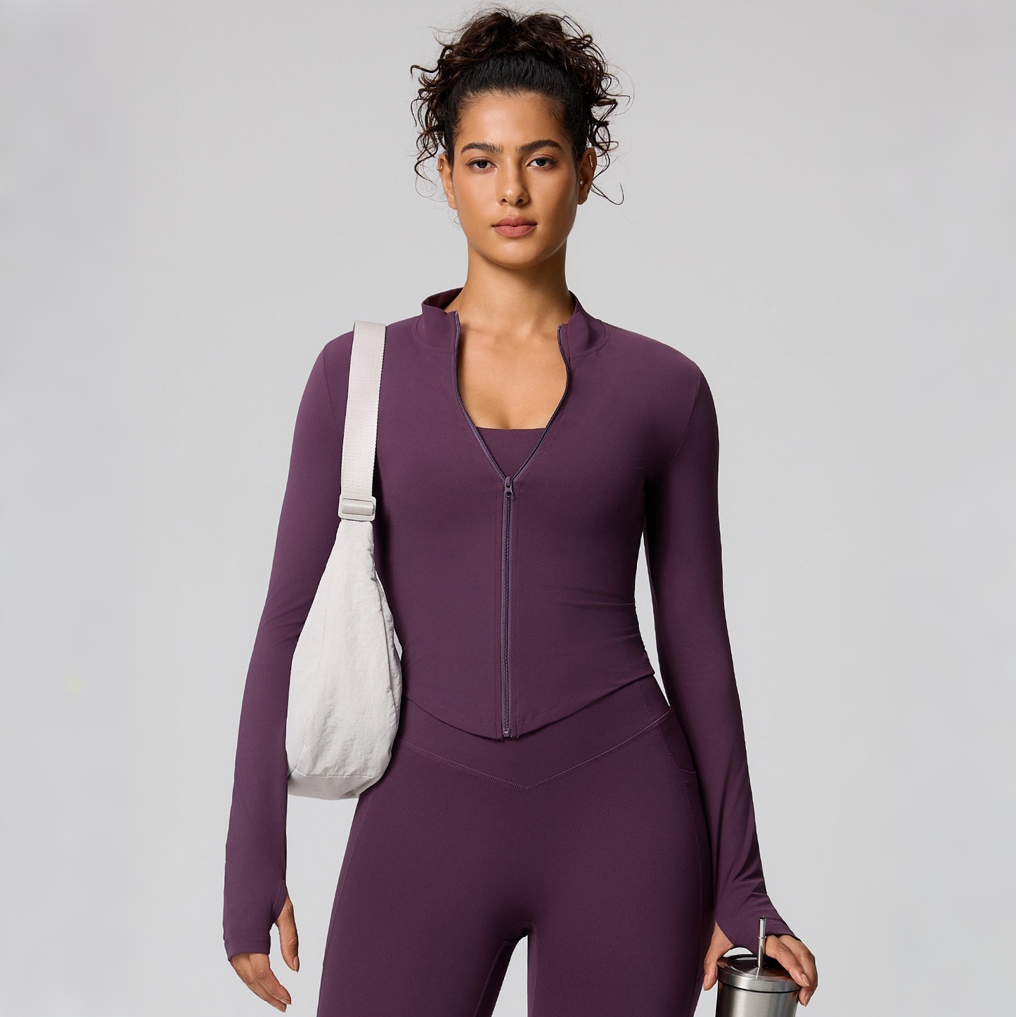 women's sculpt zip up jacket purple