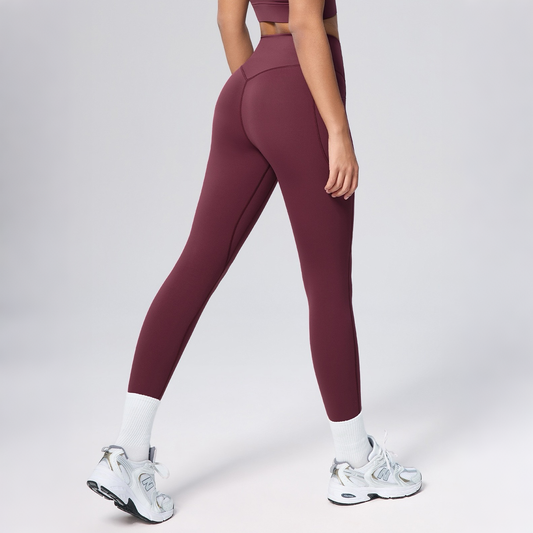 women's sculpting workout leggings red color