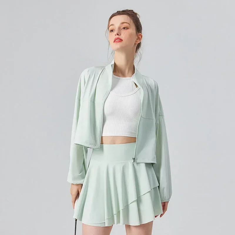 women's sports jacket in light green