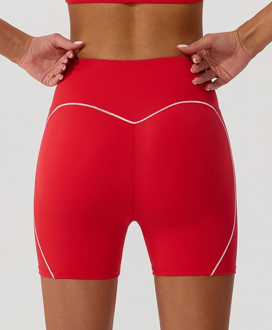 womens squat-proof yoga shorts in red