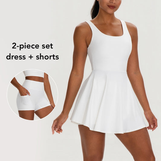 2-Piece Workout Dress with Shorts | Women’s Activewear Set