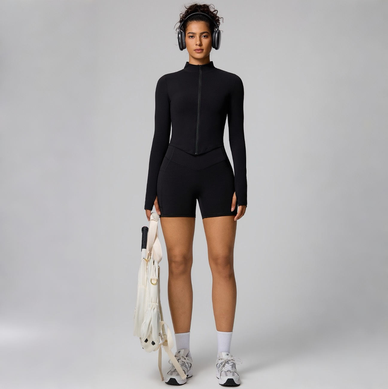 women's training jacket black
