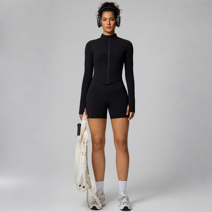 women's training jacket black