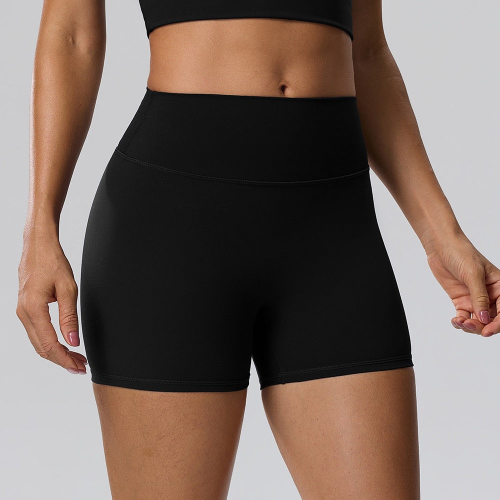 women's training shorts black