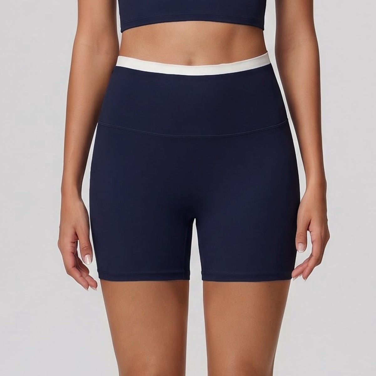 women's training shorts navy blue