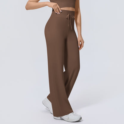 womens wide leg sweatpants brown color