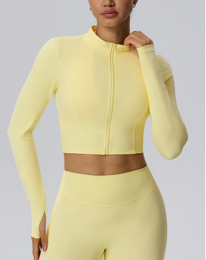 women's yellow workout jacket