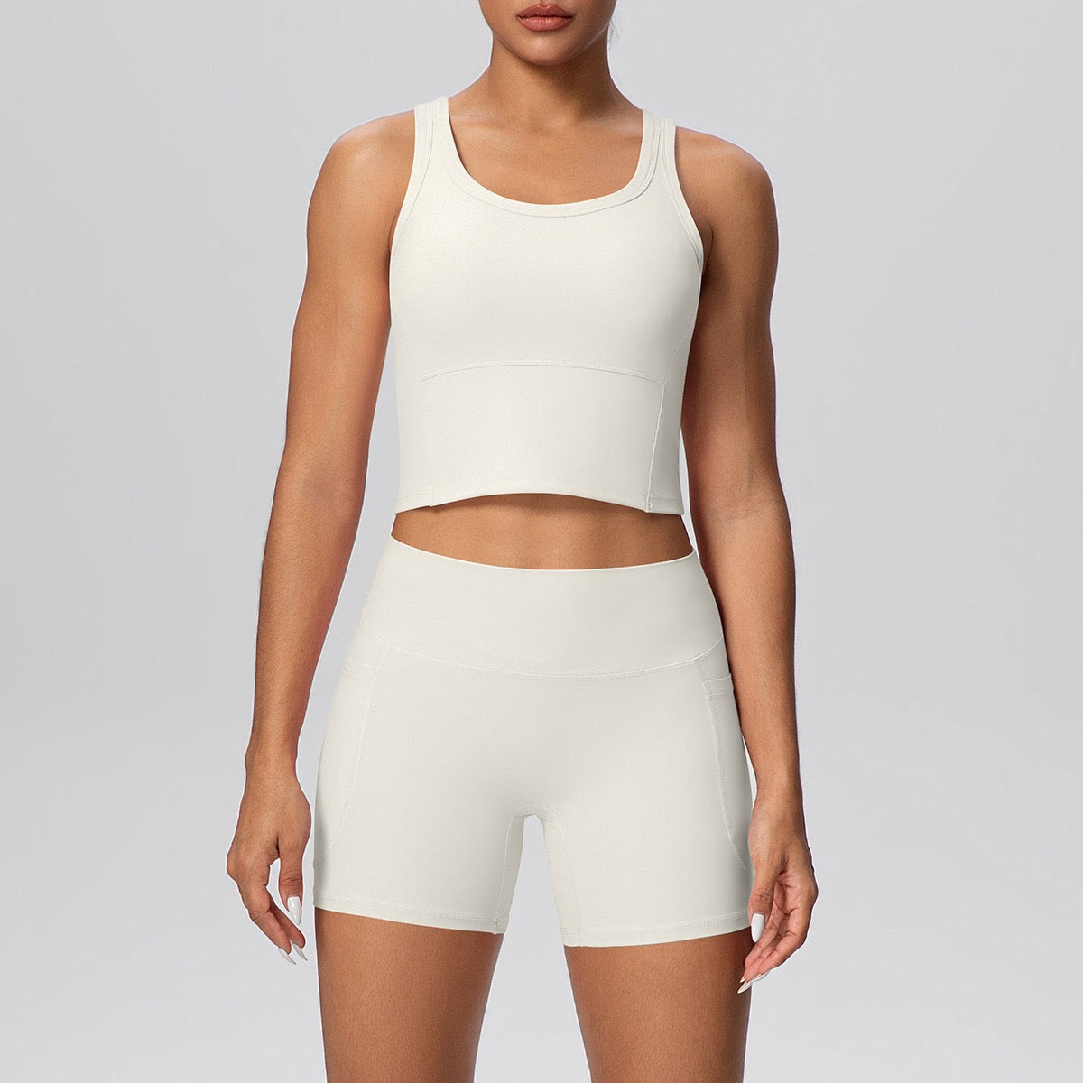 women_s yoga shorts and bra set