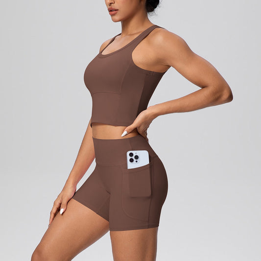women_s activewear set brown
