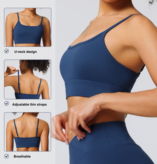 womens adjustable strap sports bra 