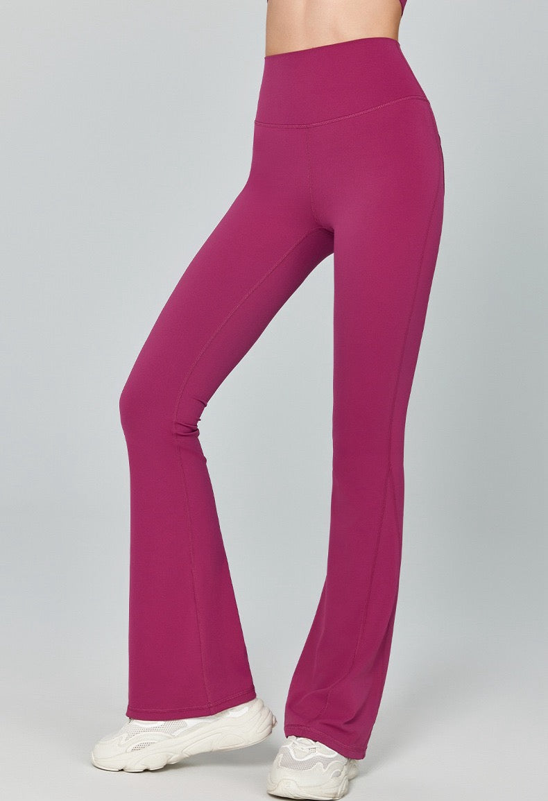 womens flare gym leggings red colour