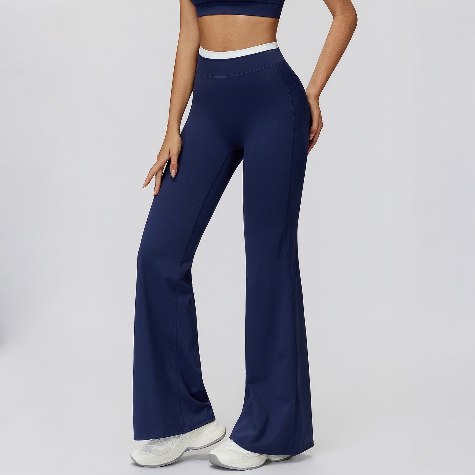 womens flare leg activewear pants blue
