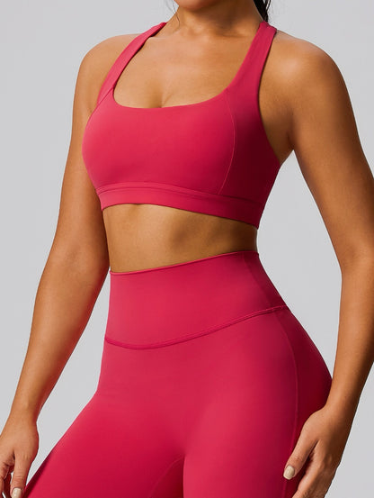 womens gym bra red