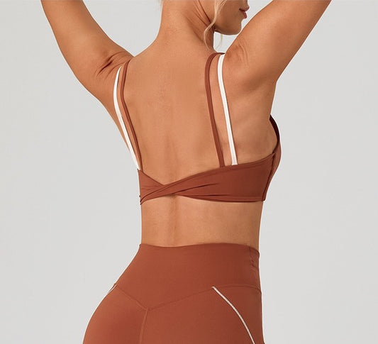 womens strappy sports top