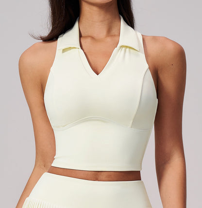 tennis top with removable pads