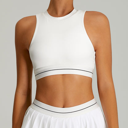 women's workout crop top white