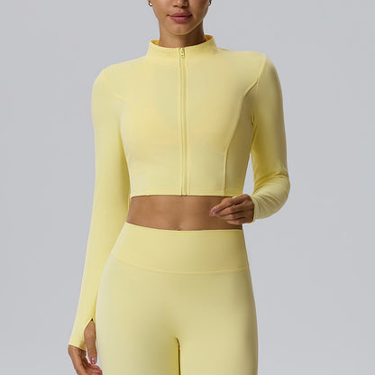 women's workout jacket yellow color