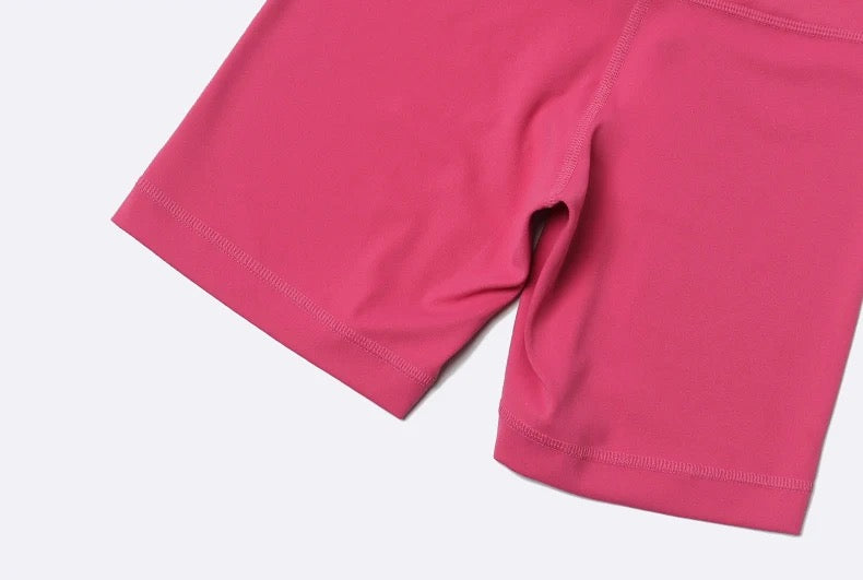 High Waist Tummy Control Workout Shorts for Women - Pink