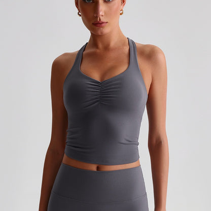 womens workout top neutral colour