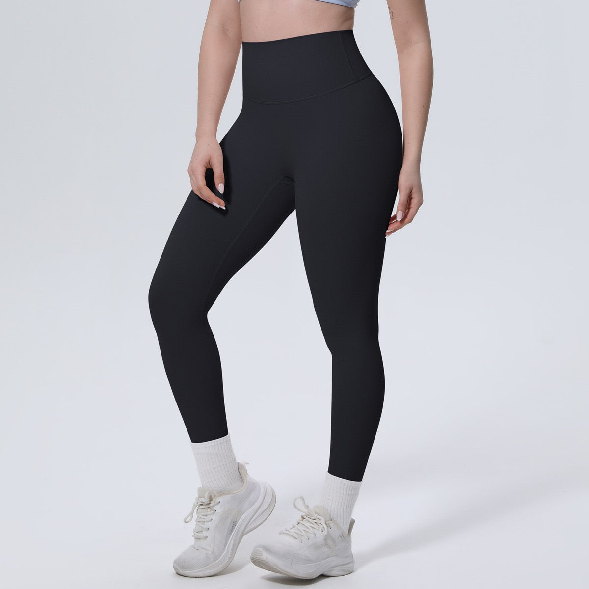 Black High Waist Workout Leggings – Squat Proof Gym Yoga Pants for Women