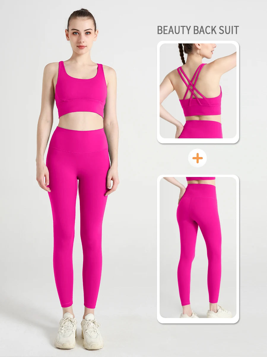 workout bra and matching leggings set