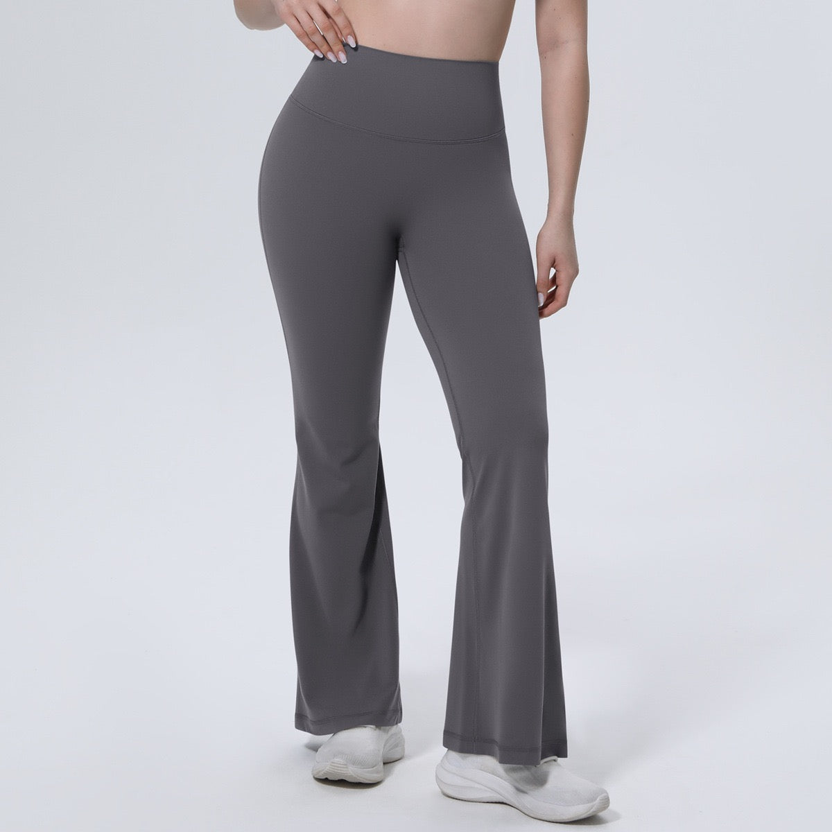grey workout flare leggings butt sculpting