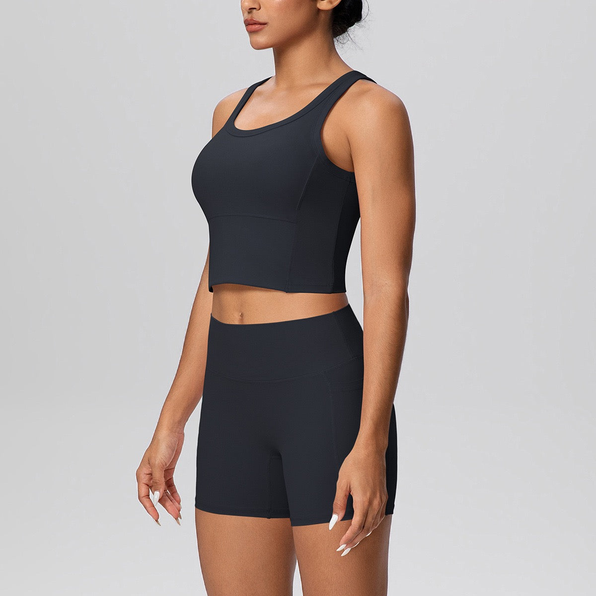 workout matching set black