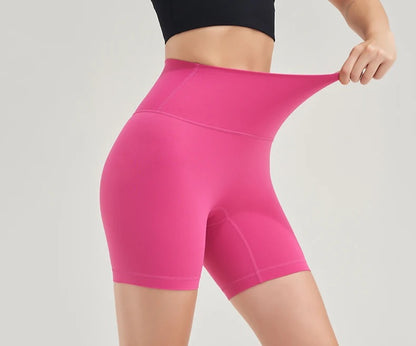 High Waist Tummy Control Workout Shorts for Women - Pink