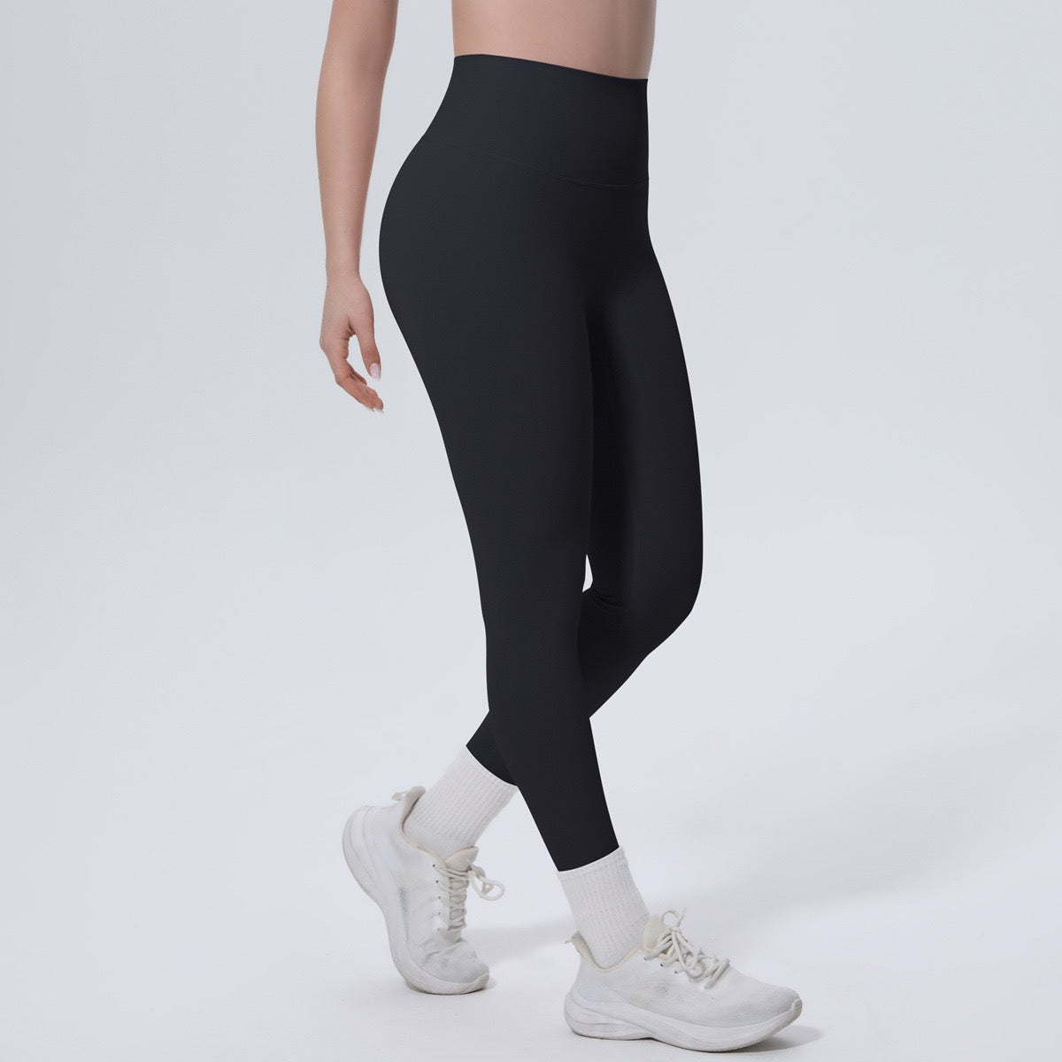 Black High Waist Workout Leggings – Squat Proof Gym Yoga Pants for Women