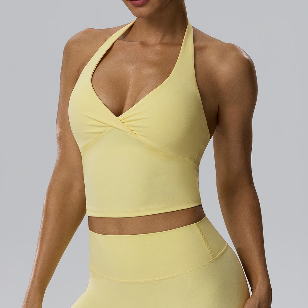yellow activewear top