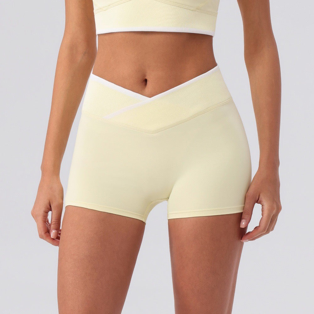 yellow gym shorts for women