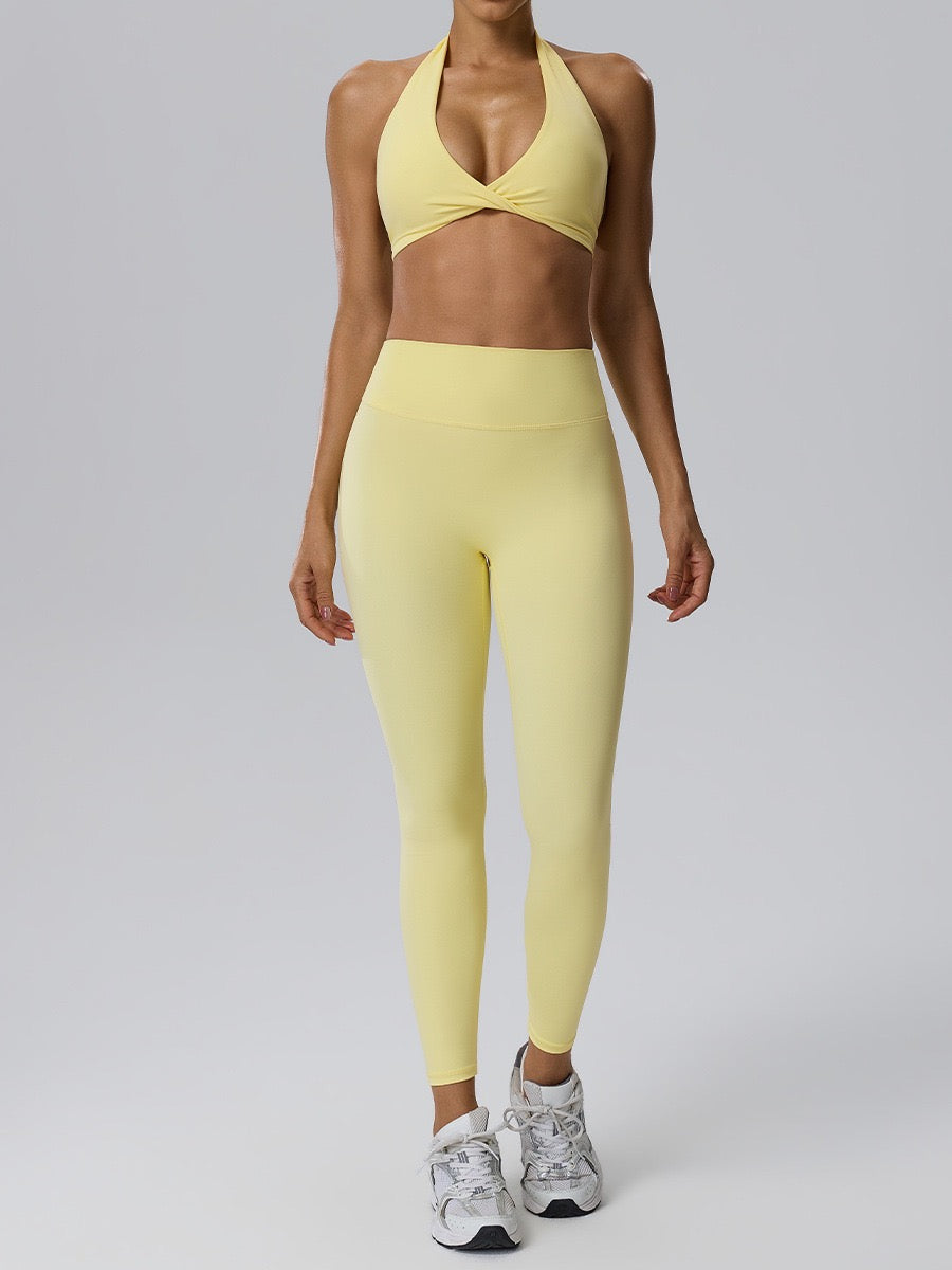 yellow sculpting leggings