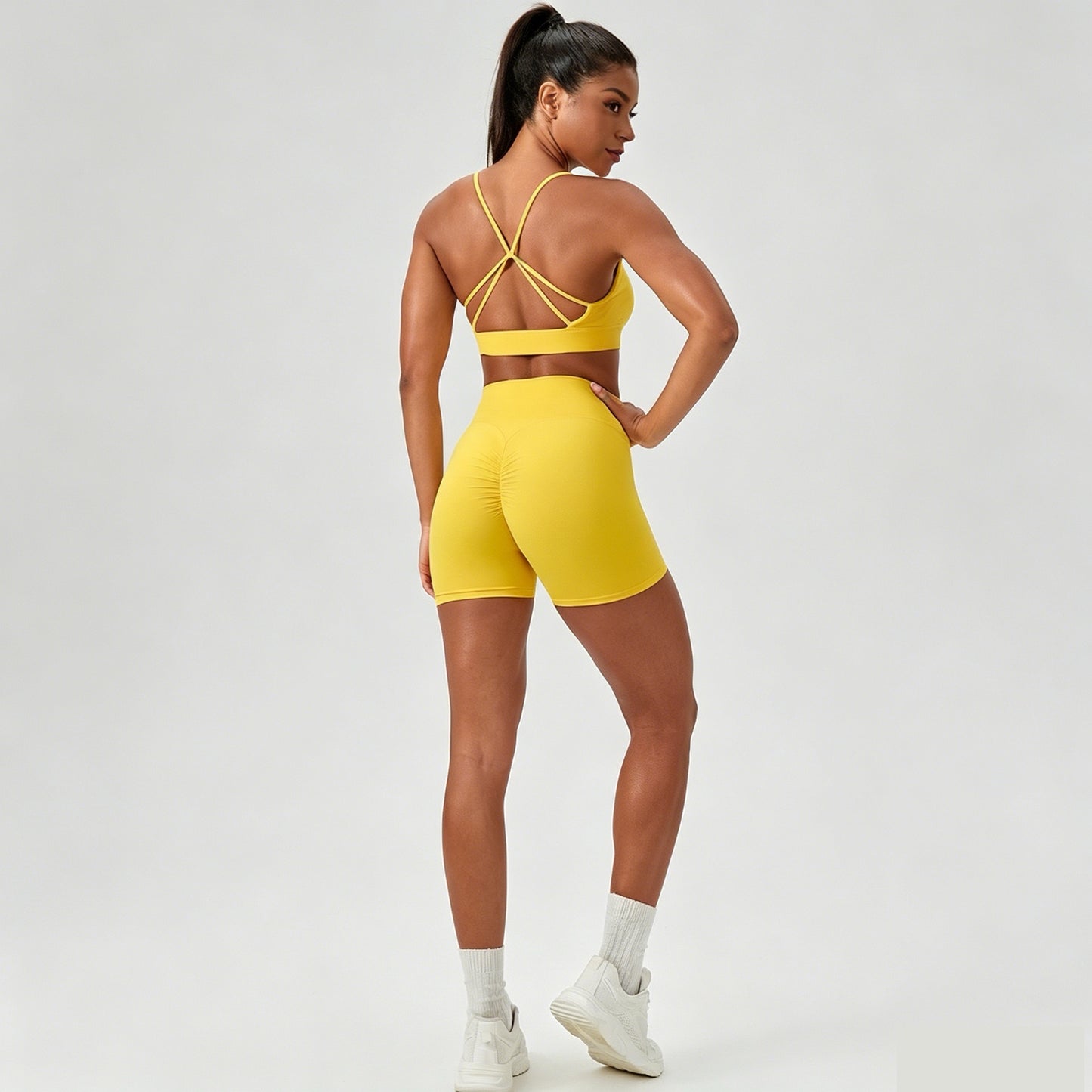 yellow workout set women