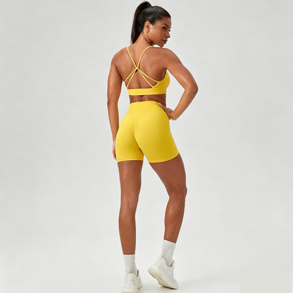 yellow workout set women