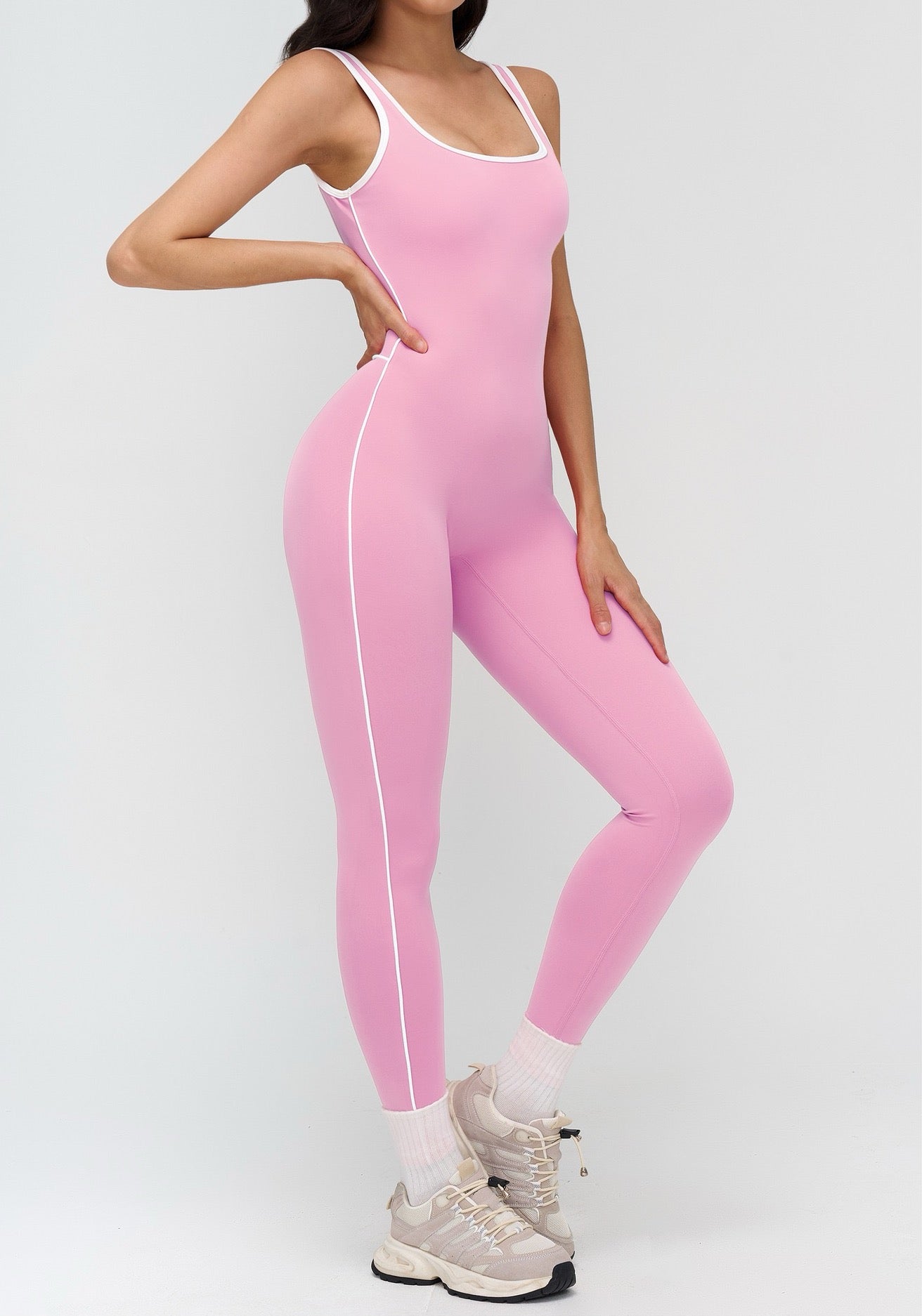 pink yoga bodysuit for women