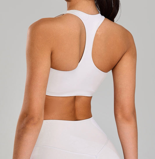 white yoga bra high support