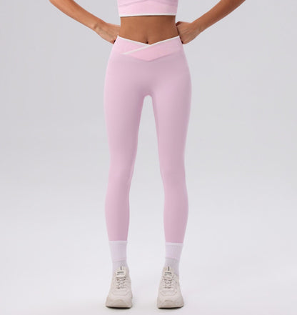 pink yoga pants high waist