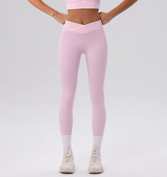 pink yoga pants high waist
