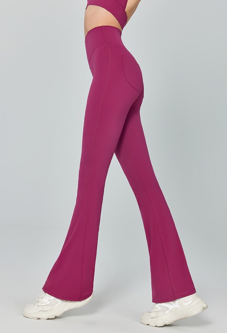 red yoga pants high waist tummy control